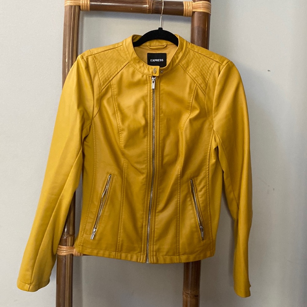 Express Faux Yellow Leather Jacket